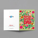 Happy Birthday Wildflower Personalised Greeting Card