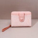 Pink Two-Tone Zip-Around Wallet with Wristlet Strap
