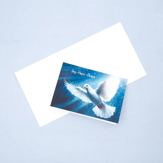 Pack of 50 Joy Hope Peace Dove Greeting Card