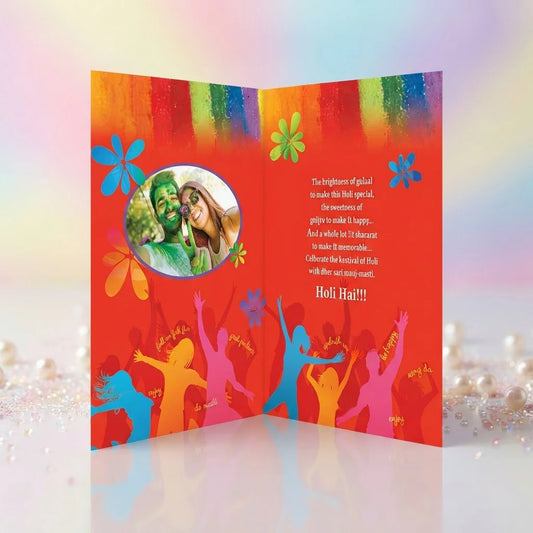 Holi Hai Multicolor Personalised Greeting Card