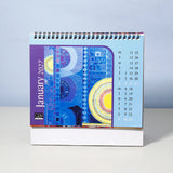 Pack Of 2 Multicolor Blue Geometric Art Desk Calendar 2027
