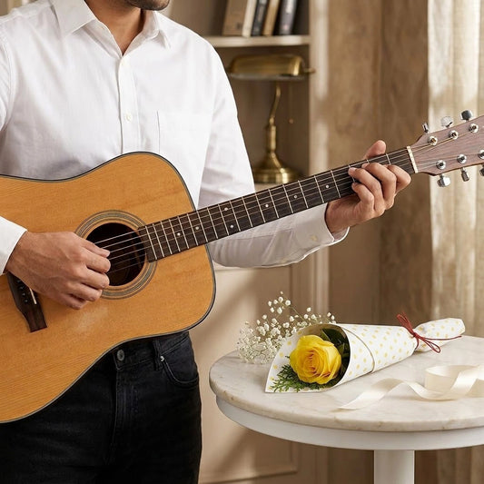 1 Yellow Rose with Guitarist