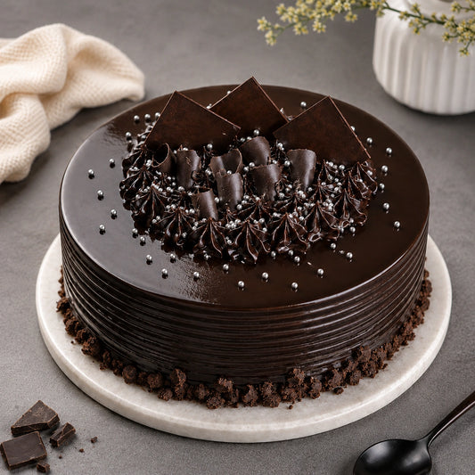 Fudge Brownie Walnut Truffle Cake