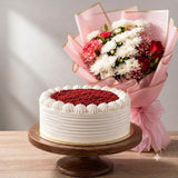 Red Velvet Cake with Floral Blooms
