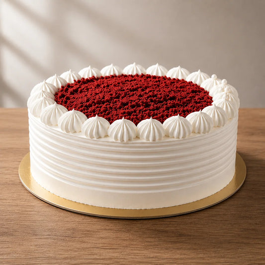 Red Velvet Cake with Floral Blooms
