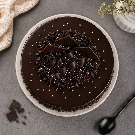 Fudge Brownie Walnut Truffle Cake