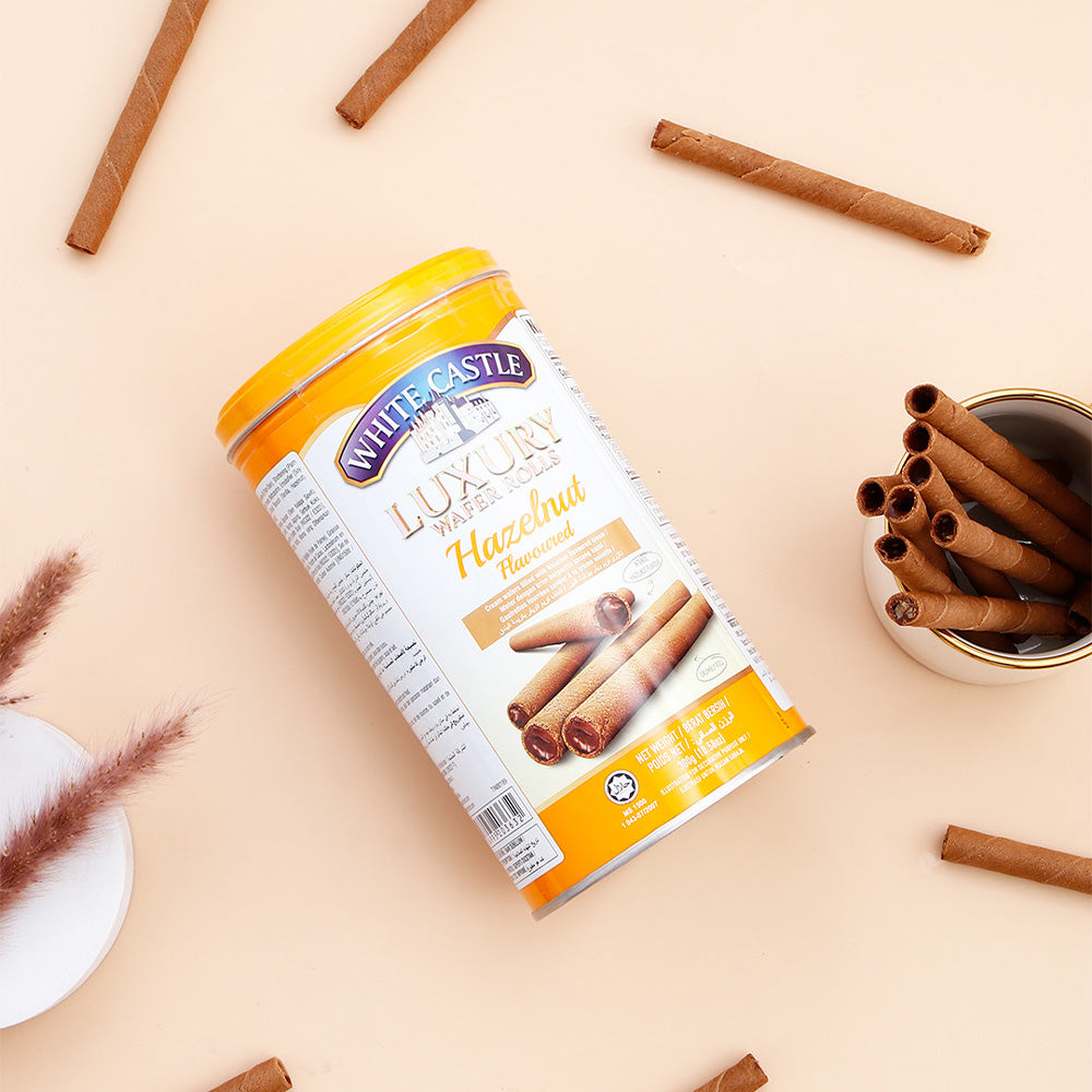 White Castle Luxury Wafer Rolls - Hazelnut