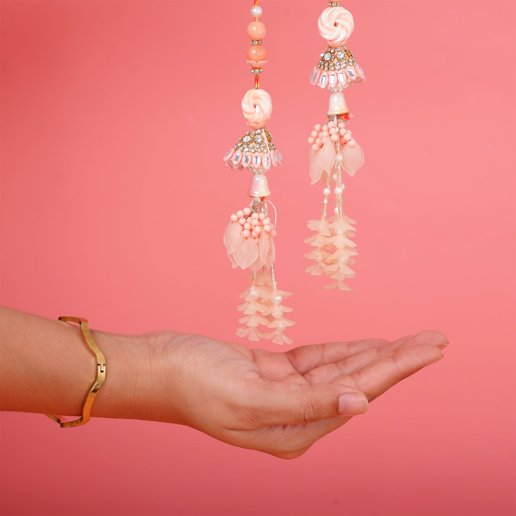 Traditional Coral Lumba Rakhi Pack of 2