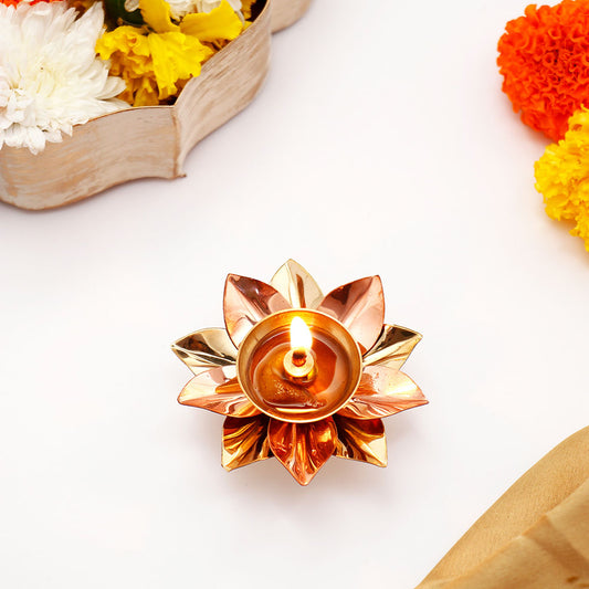 Akhand Jyoti Diya with Greeting Card and Gulab Jamun