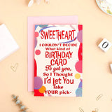 Happy Birthday Sweetheart Greeting Card With Chocolates