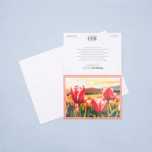 Pack of 50 Pink Tulip Field Greeting Card