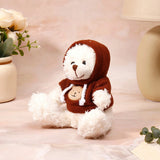 White Hoddie Teddy Bear Keychain With Perfume and Ferrero Rocher