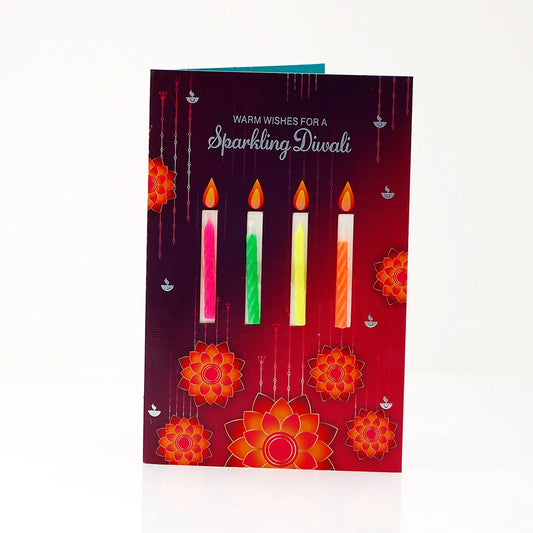 Sparkling Diwali with Candles Greeting Card