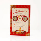 Pack Of 6 Diwali Aarti with Golden Coins Greeting Card