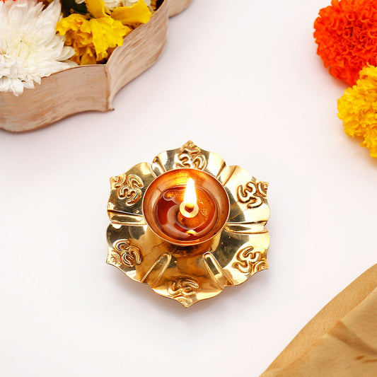 OM Akhand Jyot Diya with Dry Fruits