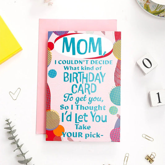 Happy Birthday Mom Greeting Card With Chocolates
