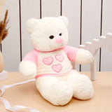Cuddly White Teddy Bear in T-Shirt