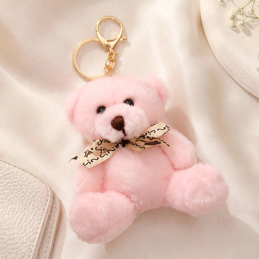 Pink Teddy Bear Keychain With Perfume and Ferrero Rocher