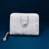 Grey Two-Tone Zip-Around Wallet with Wristlet Strap