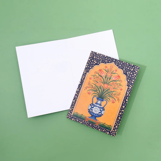 Pack of 50 Blue Vase Floral Arch Greeting Card