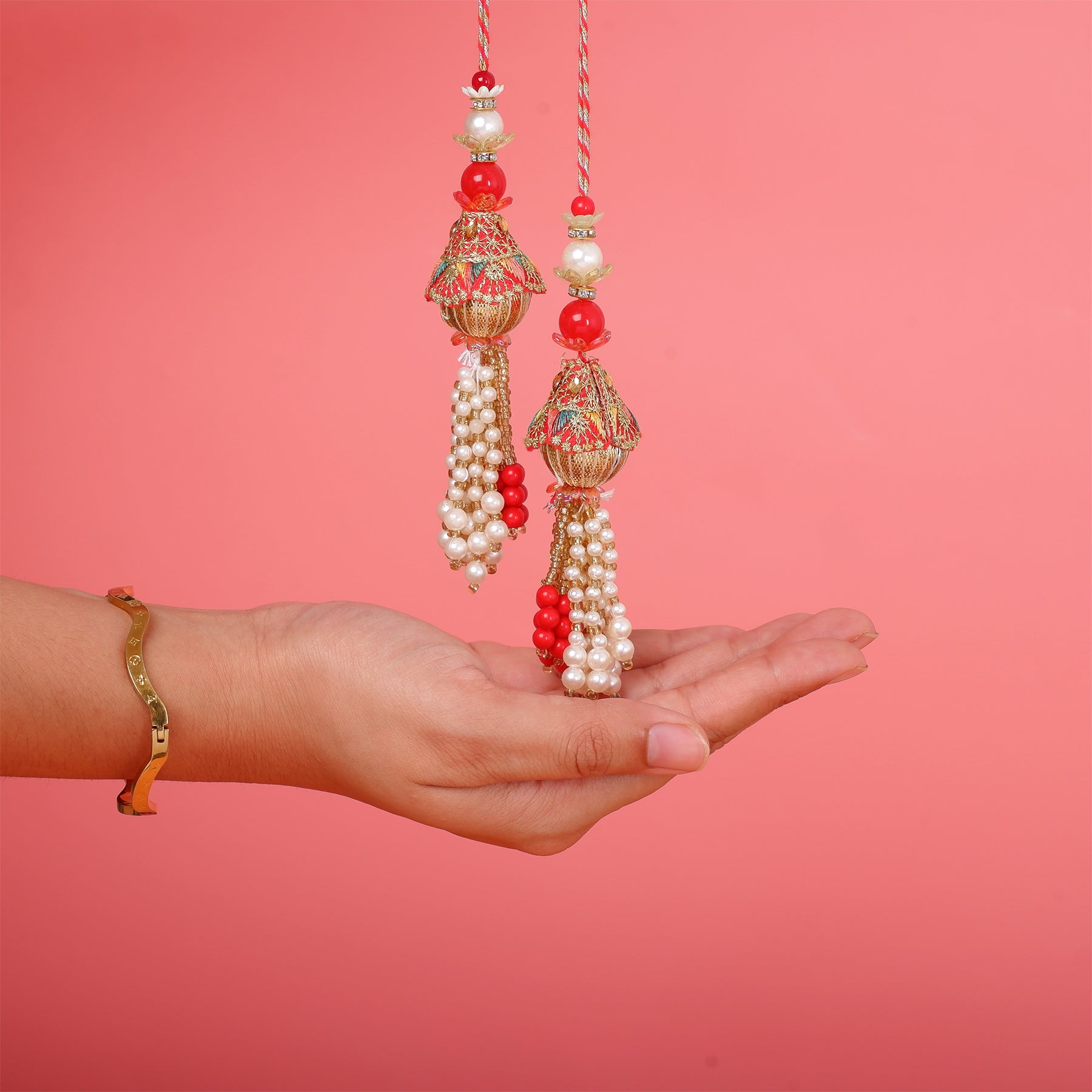Traditional Red Lumba Rakhi Pack of 2