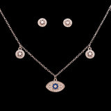 Silver Stones Choker With Earring