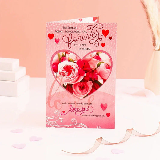 Today Tomorrow And Forever Greeting Card With Chocolate