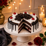 10 Red Roses With Black Forest Cake