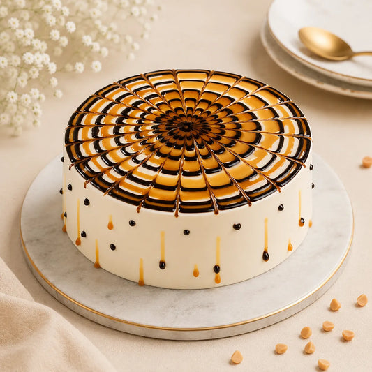 Golden Butterscotch Fantasy Cream Cake