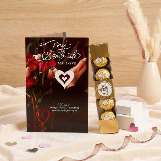 My Soulmate My Love Greeting Card With Chocolate