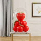 I Love You Red Heart Balloon Stack Decor