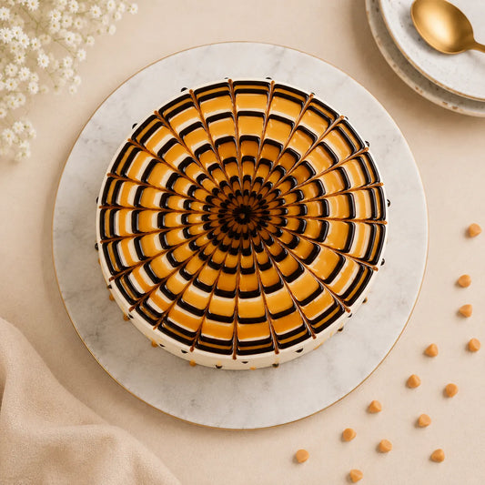 Golden Butterscotch Fantasy Cream Cake