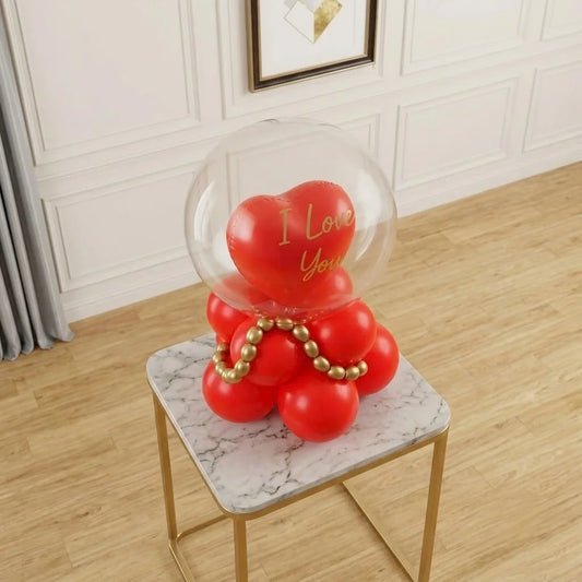 I Love You Red Heart Balloon Stack Decor
