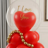 I Love You Red Heart Balloon Stack Decor