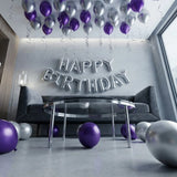 Purple & Silver Chrome Room Balloon Decor