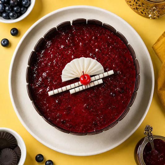 Blueberry Designer Glaze Cream Cake