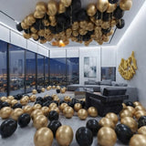Black & Gold Luxe Ceiling Balloon Room Decor