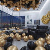 Black & Gold Luxe Ceiling Balloon Room Decor