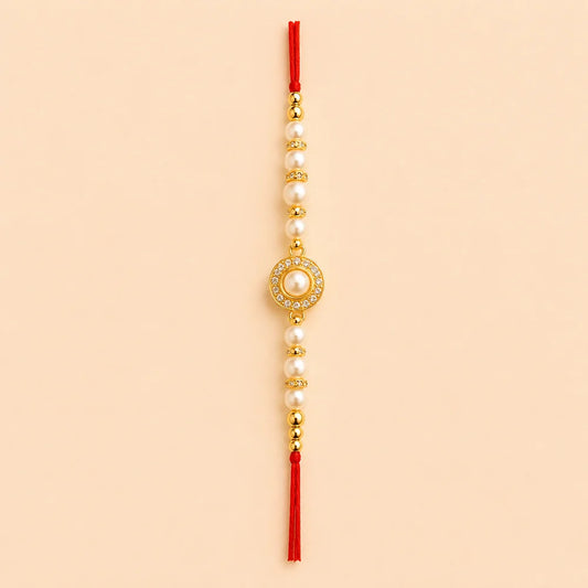 Pearl Rakhi with Kaju Roll & Californian Almonds | Sweet Rakhi Hamper