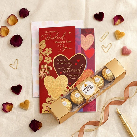 My Darling Husband' Romantic Greeting Card With Chocolate