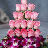 Ferrero Rocher, Pink Roses & Purple Orchids Cane Basket
