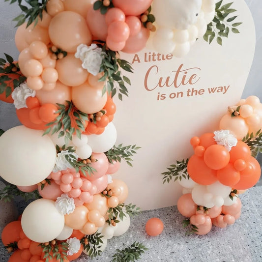A Little Cutie Peach Baby Shower Arch Decor