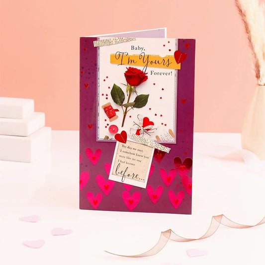Baby I'm Yours Forever Greeting Card With Chocolate