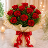 10 Red Roses With Eggless Chocolate Cake