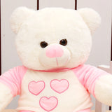 Cuddly White Teddy Bear in T-Shirt