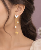 Pearl Heart Multi-Drop Stud Earrings | Stupid Cupid