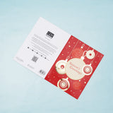 Pack of 50 Season's Greetings Red Baubles Greeting Card