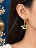 Golden Evil Eye Charm Hoop Earrings | Stupid Cupid