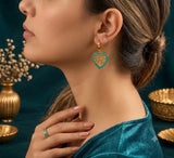 Teal Tree of Life Heart Hoop Earrings | Stupid Cupid