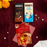 Bhai Dooj Greeting Card with Hershey's Dark 'N' Rich Coffee & Cookies 'N' Creme Chocolates